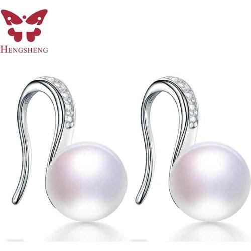 New Fine Grade AAAA Freshwater Pearl Earrings For Women Charm Wedding Party Jewelry Stud Earrings, Top 8-9mm Bread Round Pearls