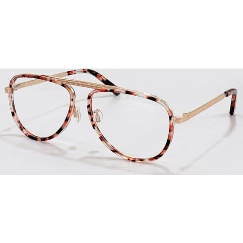 New Fashion All-Match Pilot Women Men Spectacle Eyeglass Luxury Brand Designer Alloy Acrylic Optical Frame Gafas De Mujer