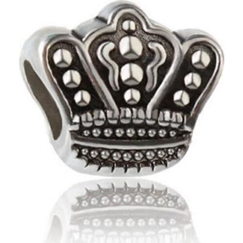 Wholesale 50pcs / Lot Crown Big Hole Spacers Charms Beads Alloy DIY For Jewelry Making bracelet 10 * 11mm F-2