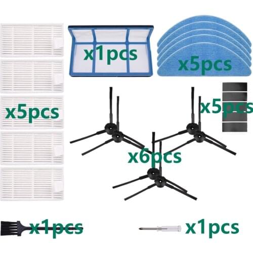 Efficient HEPA Primary Dust Filter Side Brush Mop For CHUWI Ilife V5s Pro V3 V3s V5 Pro V50 V55 X5 Robot Vacuum Cleaner Parts