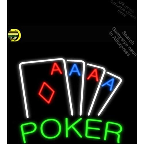 Buy Neon Signs for your Casino Poker Game room Handmade Glass Professional Logo Designers Neon Beer Pub Pet Shop Sign Light Sign