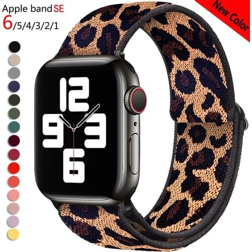 Nylon Loop Strap for Apple Watch Band 6 38mm 40mm 42mm 44mm Iwatch Series 6 5 4 3 2 Bohemia Elastic Watch Replacement Strap
