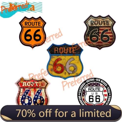 USA Route 66 Car Sticker Sign Bumper Motorcycle Helmet decal Vinyl JDM RV A4 Q3 Auto decoration waterproof PVC
