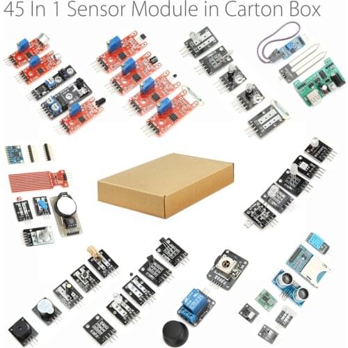 45 in 1 Sensors Modules Starter Kit better than 37in1 sensor kit 37 in 1 Sensor Kit For UNO R3 MEGA2560 For Ardu