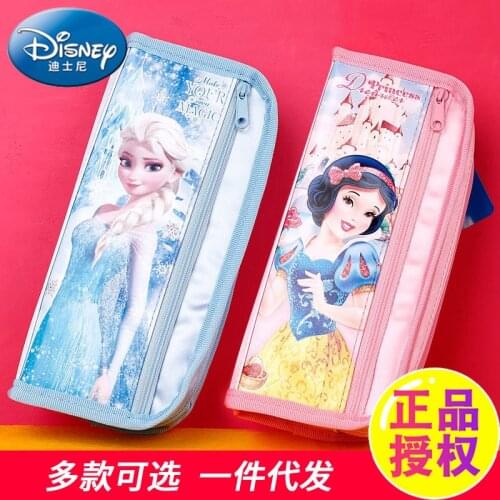 Disney Frozen Student Cartoon Pencil Case Large Capacity Pencil Case Cute Princess Stationery Storage Bag School Supplies Gift