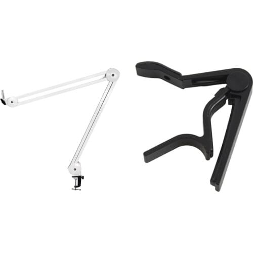 Good Fun Achievements Acoustic Electric Guitar Trigger Change Capo & Microphone Stand Adjustable Suspension Boom Arm
