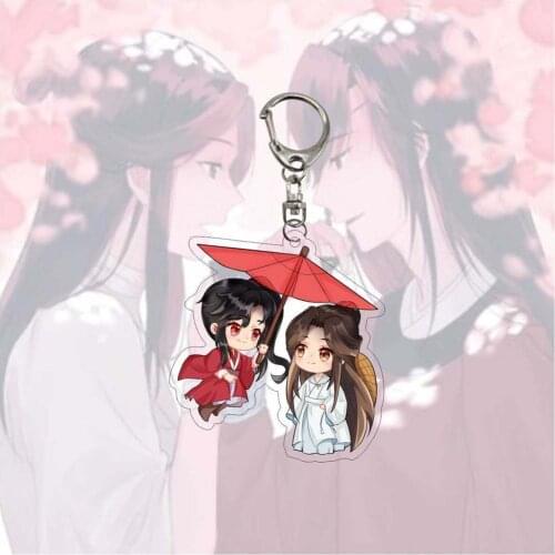 Tian Guan Ci Fu Xie Lian Hua Cheng Collection Keychain Hot Anime Cartoon Figures Bag Pendant Acrylic Key Chain Charm Decoration