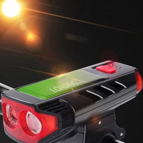 GRSRXX USB Rechargeable Solar Bicycle Light 2000 mAh Power Bank Mountain Bike Horn Lamp 600 Lumens IPX6 Waterproof Cycling Light