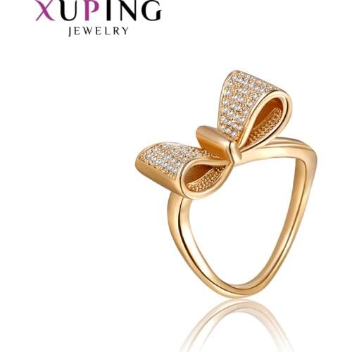 Xuping Jewelry Fashion Elegant Gold Plated Ring of Bowknot Shape Design for Women Gifts 10023