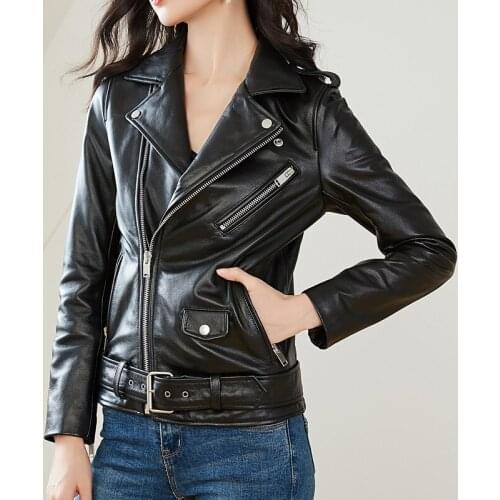 Genuine Winter Leather Jacket Women Real Cow Leather Coat Female Biker Montone Jackets Vintage Korean Clothes Hiver 22266