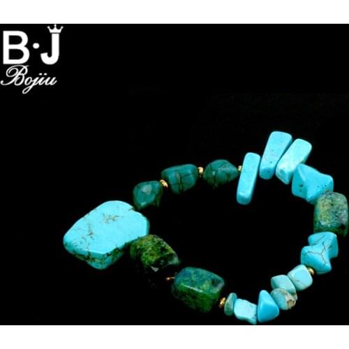 BOJIU Unique Jewelry Chakra Crystal Bead Bracelet Charm Elastic Irregular Natural Stone Bracelet For Women BC106