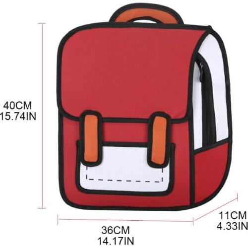 Oxford cloth Creative Women 2D Drawing Backpack Cartoon School Bag Teenager Girls Daypack