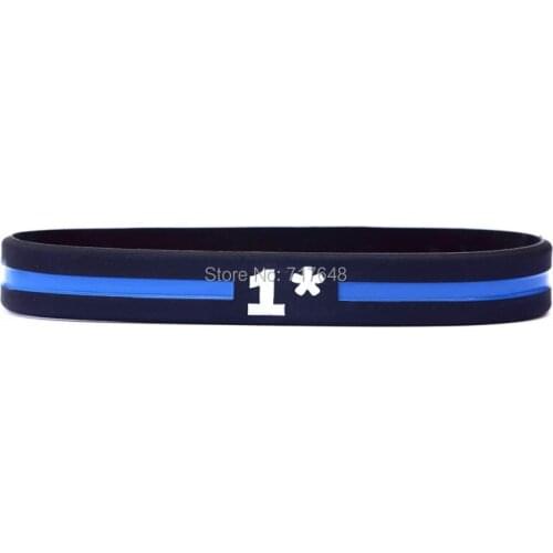 100pcs One Asterisk Blue Line wristband silicone bracelets free shipping by epacket A