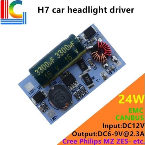 2PCs 24W H1 H3 H7 H11 9005 9006 LED Car headlights Driver EMC CANBUS DC 12V Output 6V 9V 2300mA Power Supply for CREE Philips