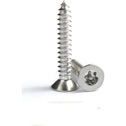 20pcs M3.9 stainless steel security torx with column self-tapping screw Anti-theft screws flat head bolt lamp fitting bolts