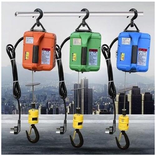 200KG Portable electric winch hand winch traction block electric steel wire rope lifting hoist towing rope
