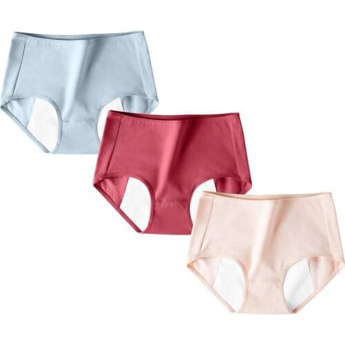 3PCs/Set Menstrual panties Panties for Menstruation Underpants comf Female Panty Briefs Plus Size Breathable Physiological pant