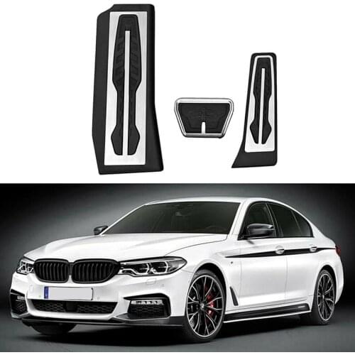 3PCS Stainless Steel Car Accelerator Pedal Brake Pedals Cover Rest Pedals For BMW 5 Series G30 G31 2017 2018 Left Hand Drive