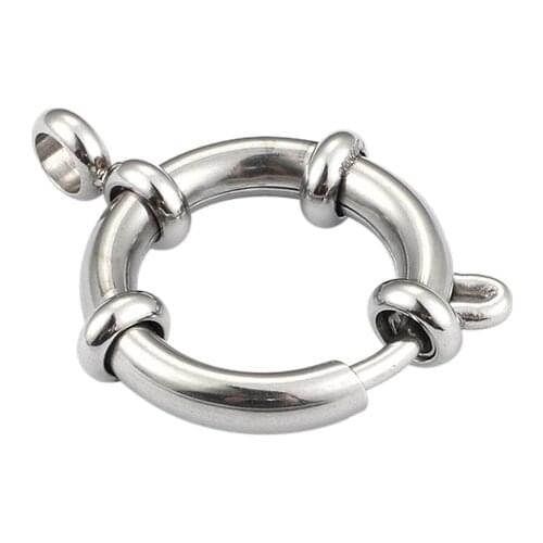 5Pcs Stainless Steel Golden Color Spring Ring Clasps for DIY Jewelry Making