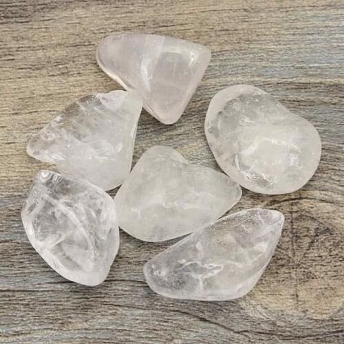 6 Pieces/set DIY Transparent Quartz Roller Stone Polishing Healing Crystal Gem Water Stone Fish Tank Aquarium Decoration 20-30mm