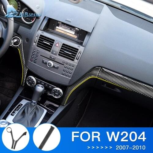 Airspeed LHD for W204 Mercedes Benz Sticker for Mercedes Benz W204 Accessories Carbon Fiber Interior Trim Center Console Sticker
