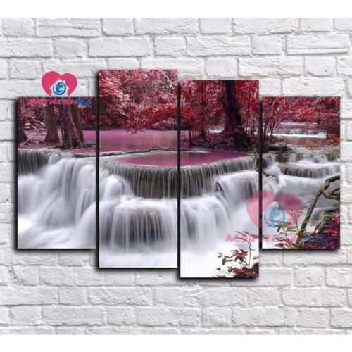 Diamond embroidery landscape waterfall paintings from crystals triptych Picture rhinestones Diamond mosaic handicraft Crafting