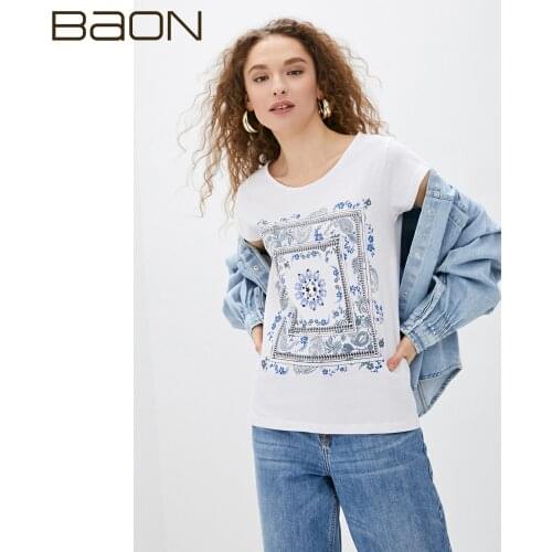 Женские короткие футболки BAON China At AliExpress