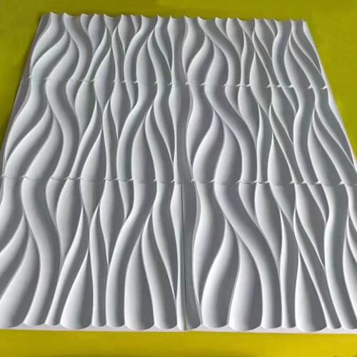 4PC 50x50cm 3D tile panel mold plaster wall 3D wall sticker living room wallpaper Waterproof wall cloth ceiling Bathroom Kitchen