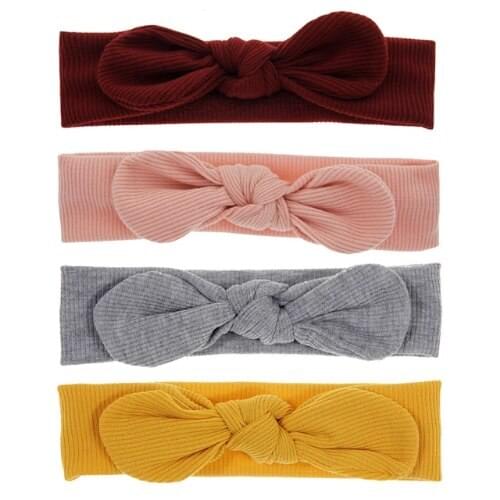 Kids Bow Headband Thread Knitting Cross Shape Simple Style Solid Color Clothing Accessories