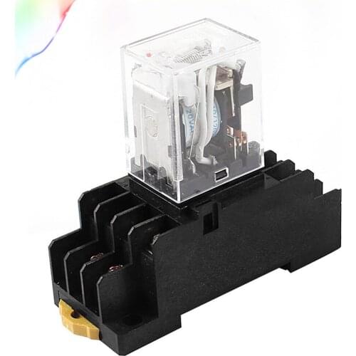 HH53PL AC 110/120V Coil 3PDT 11Pin 35mm DIN Rail Electromagnetic Power Relay