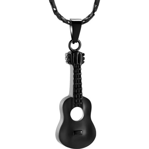 Guitar Cremation Jewelry Musical Urn Necklaces for Ashes for Men Women Stainless Steel Memorial Cremation Keepsake Urn Jewelry