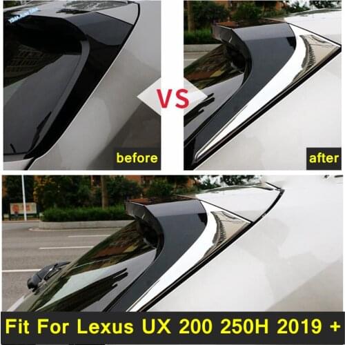 Chrome Side Door Rear View Window Spoiler Cover Trim Sequins Rear Wing Garnish Bezel Fit For Lexus UX 200 250H 2019 2020 2021