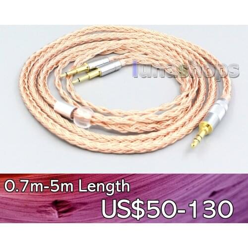 LN006759 2.5mm 4.4mm 3.5mm XLR 16 Core 99% 7N OCC Earphone Cable For Oppo PM-1 PM-2 Planar Magnetic Sonus Faber Pryma Headphone