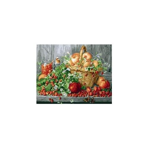 MaHuaf-W354 kinds of fruit painting by numbers Hand Painted Framed Acrylic Picture coloring by numbers on canvas