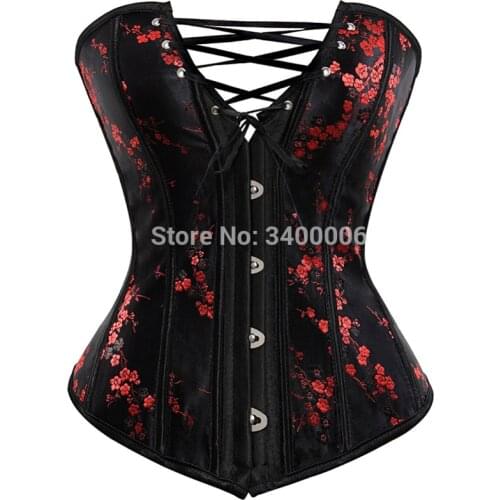 Caudutas Sexy Black Red Corsets and Bustiers Lace Up Corset Top For Wedding Dress Plus Size Embroider Overbust Burlesque 6xl