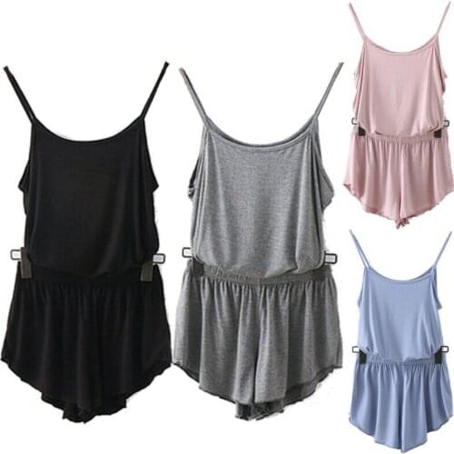 Summer Women Sleepwear Nightwear Camisole Shorts Suit Home Solid Pajamas Set Sling Sleeveless Loose Soft Underwear Sleepwear Set