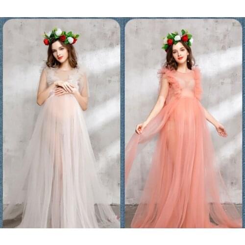 Melario Maternity dress 2017 Maternity Photography Props Maternity Flower Dress Sleeveless Voile Summer Pregnant Dress