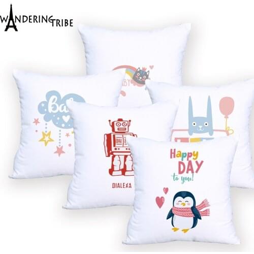 Unicorn Cushion Cover Colorful Decorative Pillow Painted Pillowcase Cover Rabbit Pillows Decorativos for Office Funny