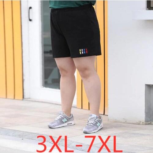New summer plus size shorts for women casual loose cotton elastic high waist large size wowan black shorts 3XL 4XL 5XL 6XL 7XL