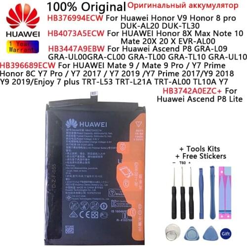 Huawei Orginal Battery For Huawei Honor V9 8X Max/8C/8 Y7 Pro Note 10 Ascend P8/P8 Lite Mate 9 20X 20 X/9 Pro/Y7 Prime