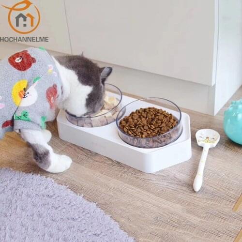 Pet Transparent Bowl For Cats Dogs Anti-slip Cats Neck Protection Bowl Pet Feeder Water Bowl Suitable For Cats And Small Dog