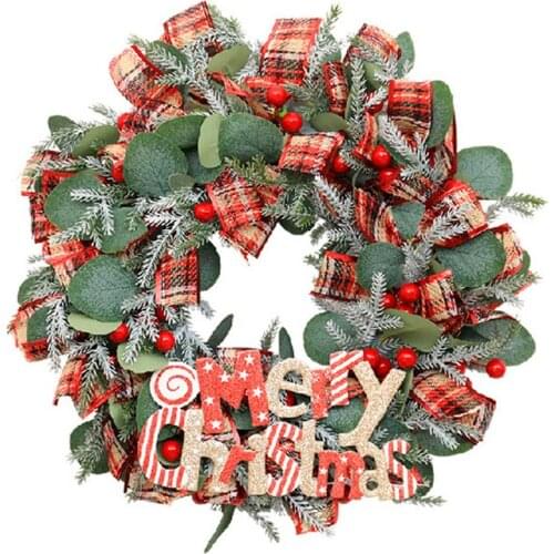 Christmas Garland Decorative Christmas Garland Artificial Tree For Door Tree Rattan Banner Decoration 40 X 40 X 6cm