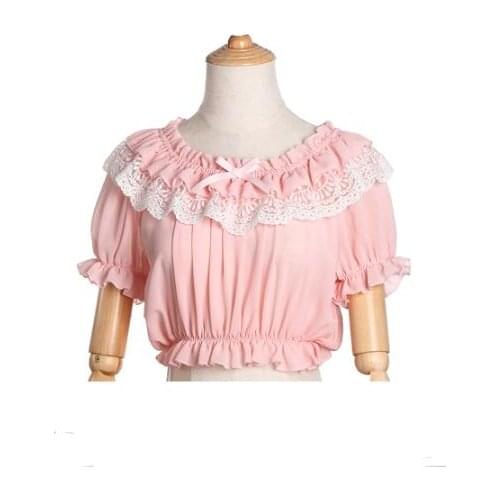 Lolita Shirt Summer Tops Women Lace