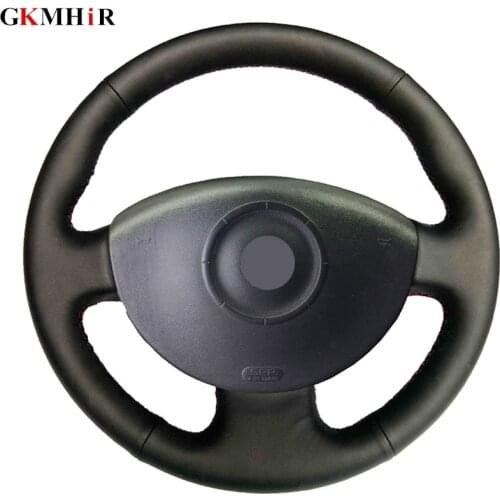 Hand-Stitched Black Artificial Leather Car Steering Wheel Cover for Renault Megane 2 2003-2008 Kangoo 2008 Scenic 2 2003-2009