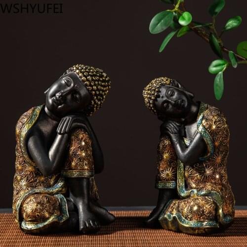 New Style Resin Decoration Thai Buddha Statue Living Room TV Cabinet Wine Cabinet Office Decoration Home Crafts WSHYUFEI