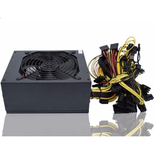 100-240v Max 2200W multi-channel gold power supply for btc Mining 16 8P support 8 card graphics server power supply Silent fan