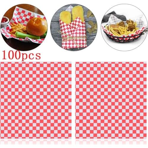 100 Sheets Food Wrapping Paper Deli Basket Liner Grease-Resistant Sandwich Packaging Paper Hamburger Paper Wrap Prevents Stains