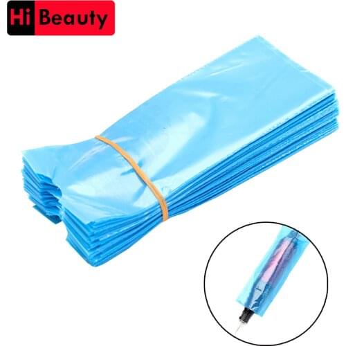 200pcs/bag Disposable Tattoo Pen Covers Sleeve Caps Bags For Tattoo Machine Clip Cord Pen Cap PE Plastic Tattoo Accessories