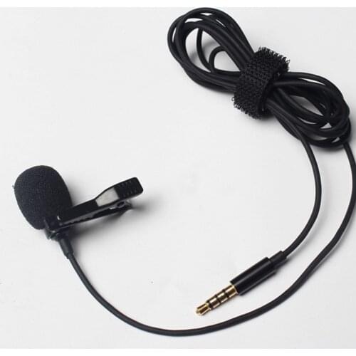 3.5mm Jack Hands-free Mini Wired Condenser Mic Clip-on Lapel Lavalier Microphone for iphone Samsung Smartphone Tablet Recording