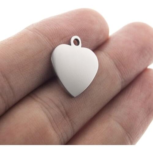 50pcs mini heart tag steel/gold/rosegold charms mirror polished Mini diy Pendant for women stainless steel wholesale price